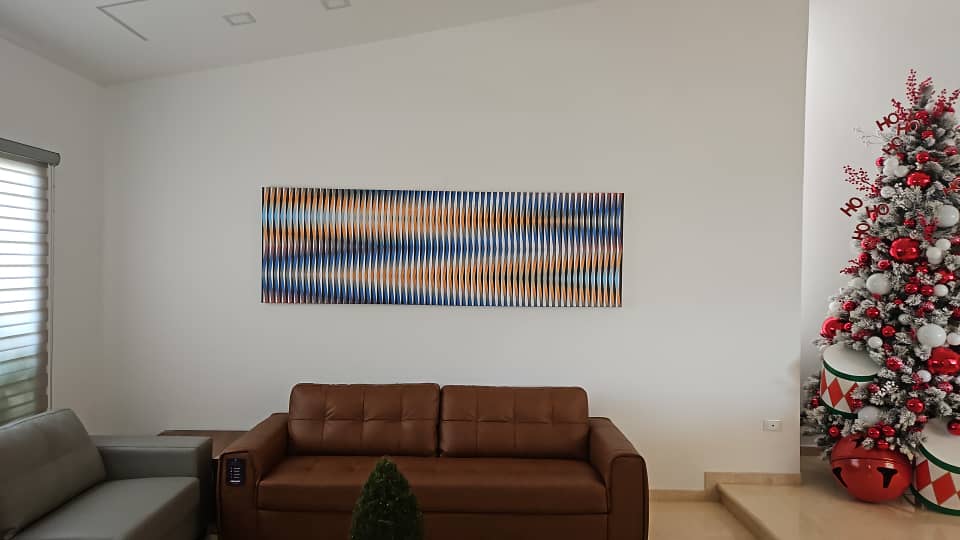 Cuadro en Lienzo, Arte Abstracto Lineal de César Otero, Arte Contemporáneo para Decoración de Interiores, Salas de Estar, Dormitorios, Comedores, Entradas y Oficinas - Cesar Otero l Arte Moderno