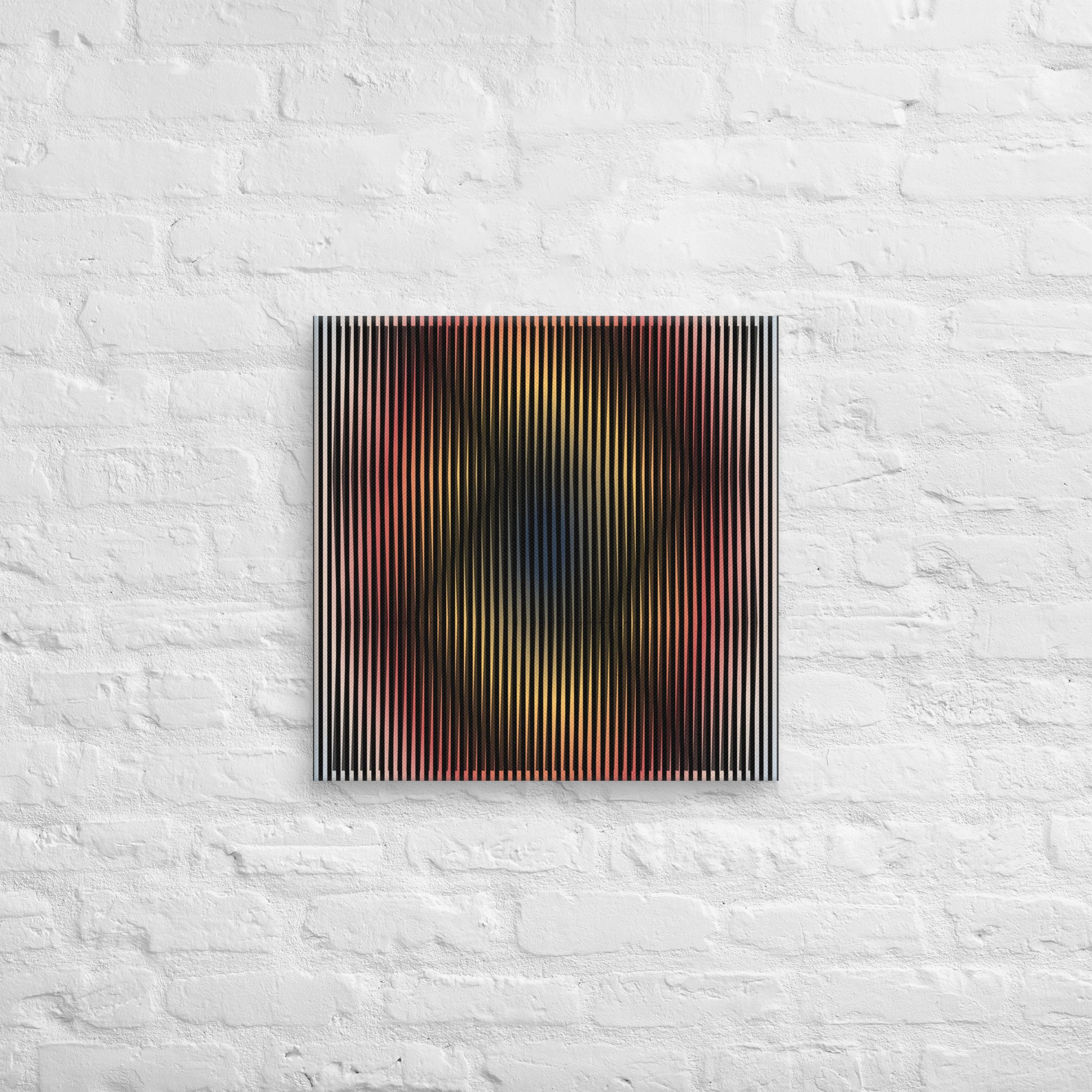 Cuadro de arte cinético Vibraciones Ilusorias de César Otero, decoración moderna con efecto óptico impreso en lienzo