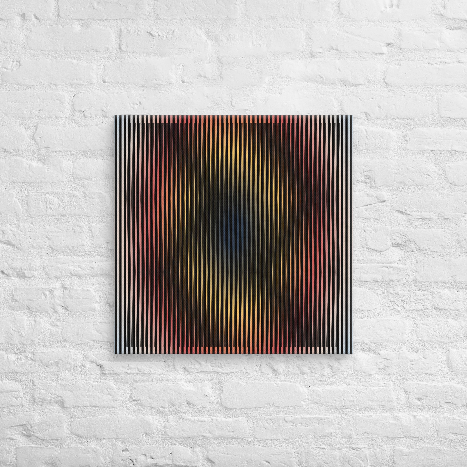 Cuadro de arte cinético Vibraciones Ilusorias de César Otero, decoración moderna con efecto óptico impreso en lienzo