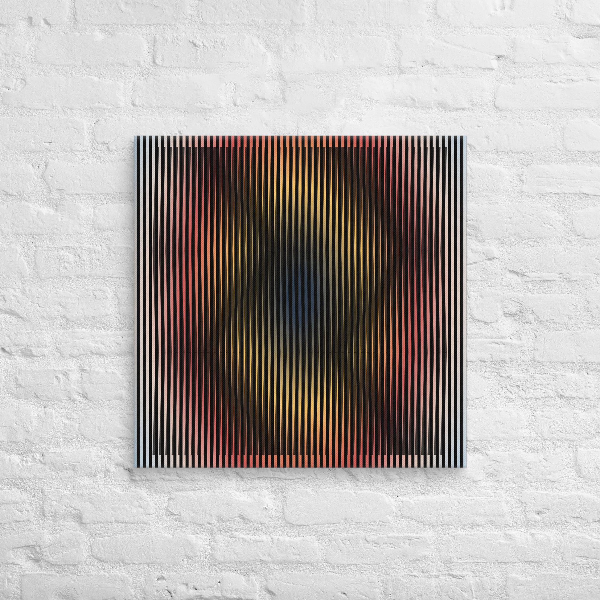 Cuadro de arte cinético Vibraciones Ilusorias de César Otero, decoración moderna con efecto óptico impreso en lienzo