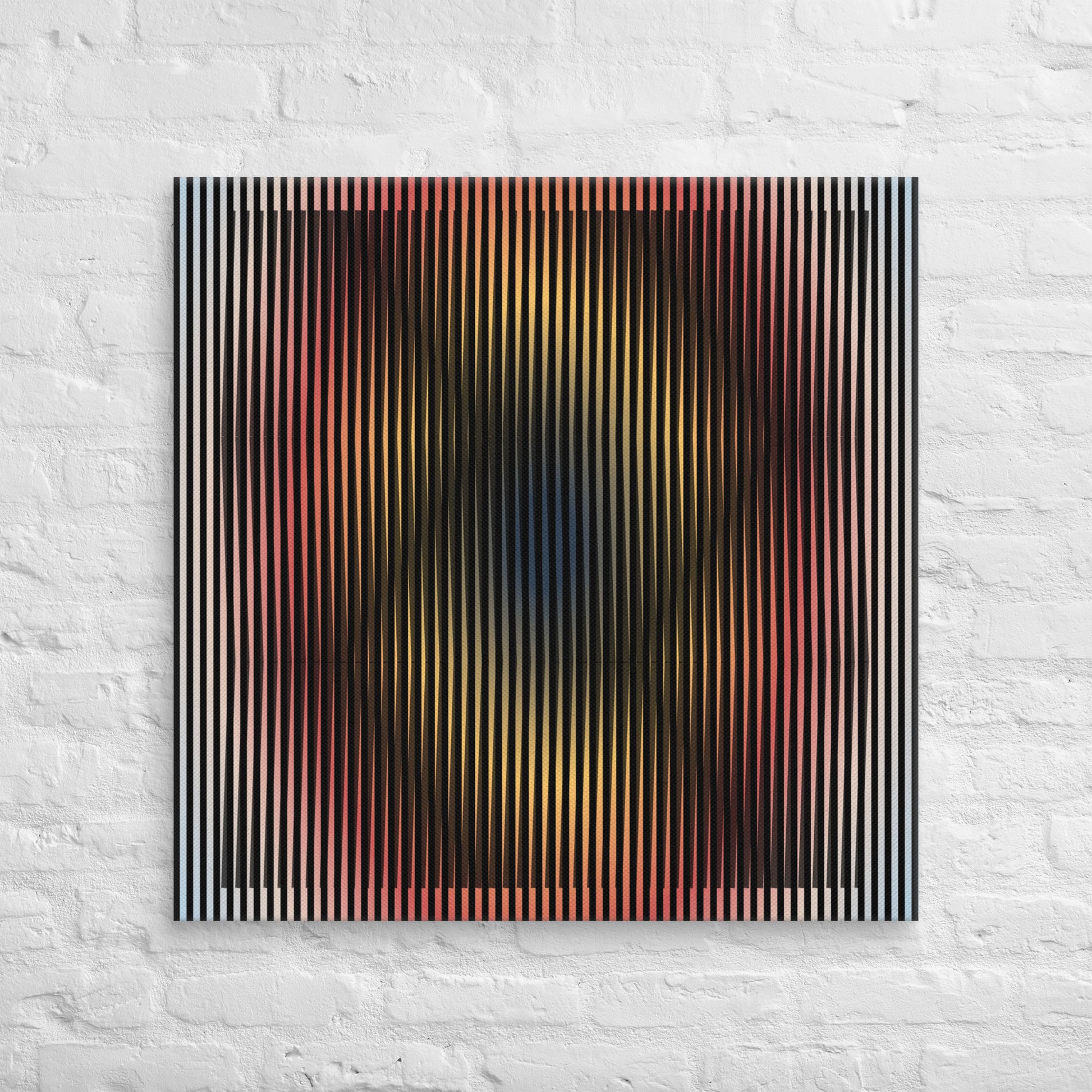 Cuadro de arte cinético Vibraciones Ilusorias de César Otero, decoración moderna con efecto óptico impreso en lienzo 4