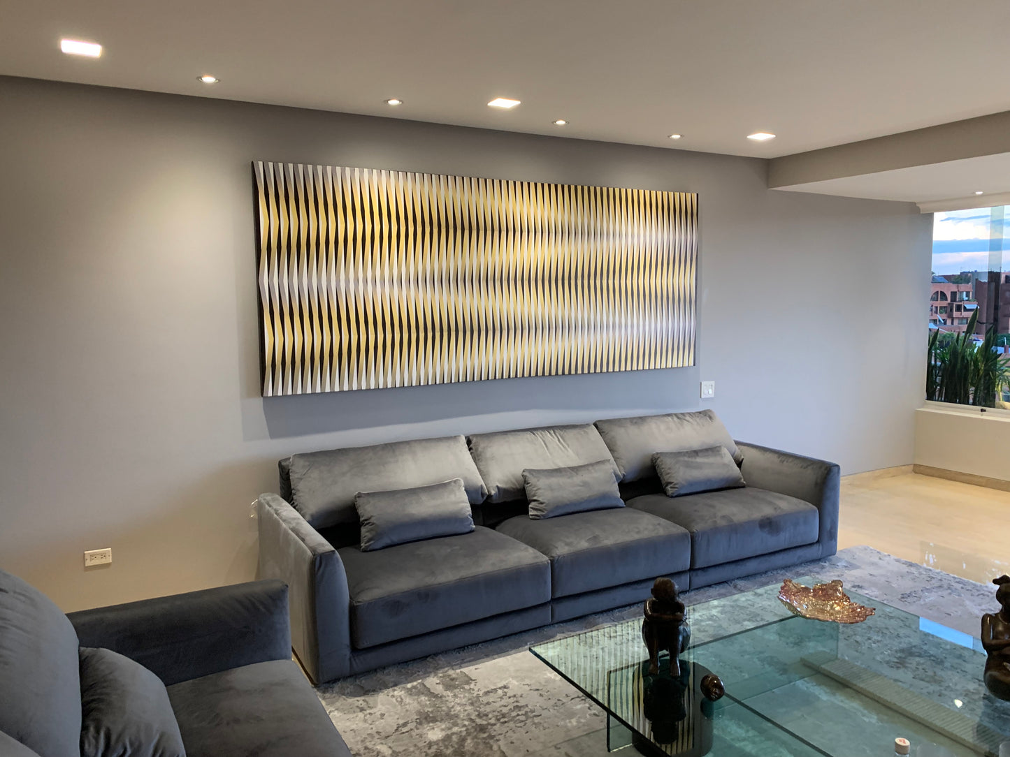 Cuadro en Lienzo, Arte Abstracto Lineal de César Otero, Arte Contemporáneo para Decoración de Interiores, Salas de Estar, Dormitorios, Comedores, Entradas y Oficinas - Cesar Otero l Arte Moderno