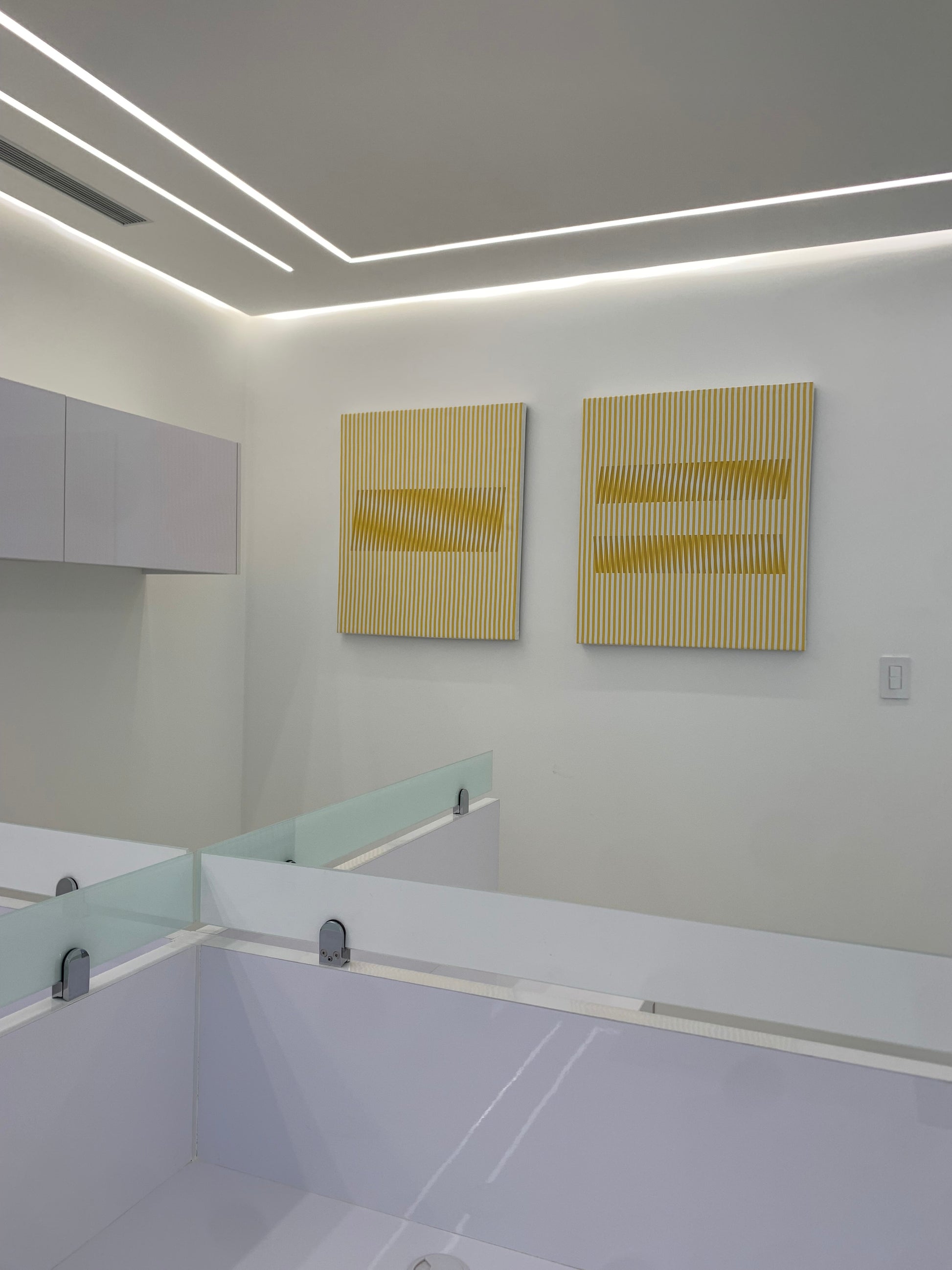 Cuadro en Lienzo, Arte Abstracto Ritmos Dorados de César Otero, Arte Contemporáneo para Decoración de Interiores, Salas de Estar, Dormitorios, Comedores, Entradas y Oficinas - Cesar Otero l Arte Moderno