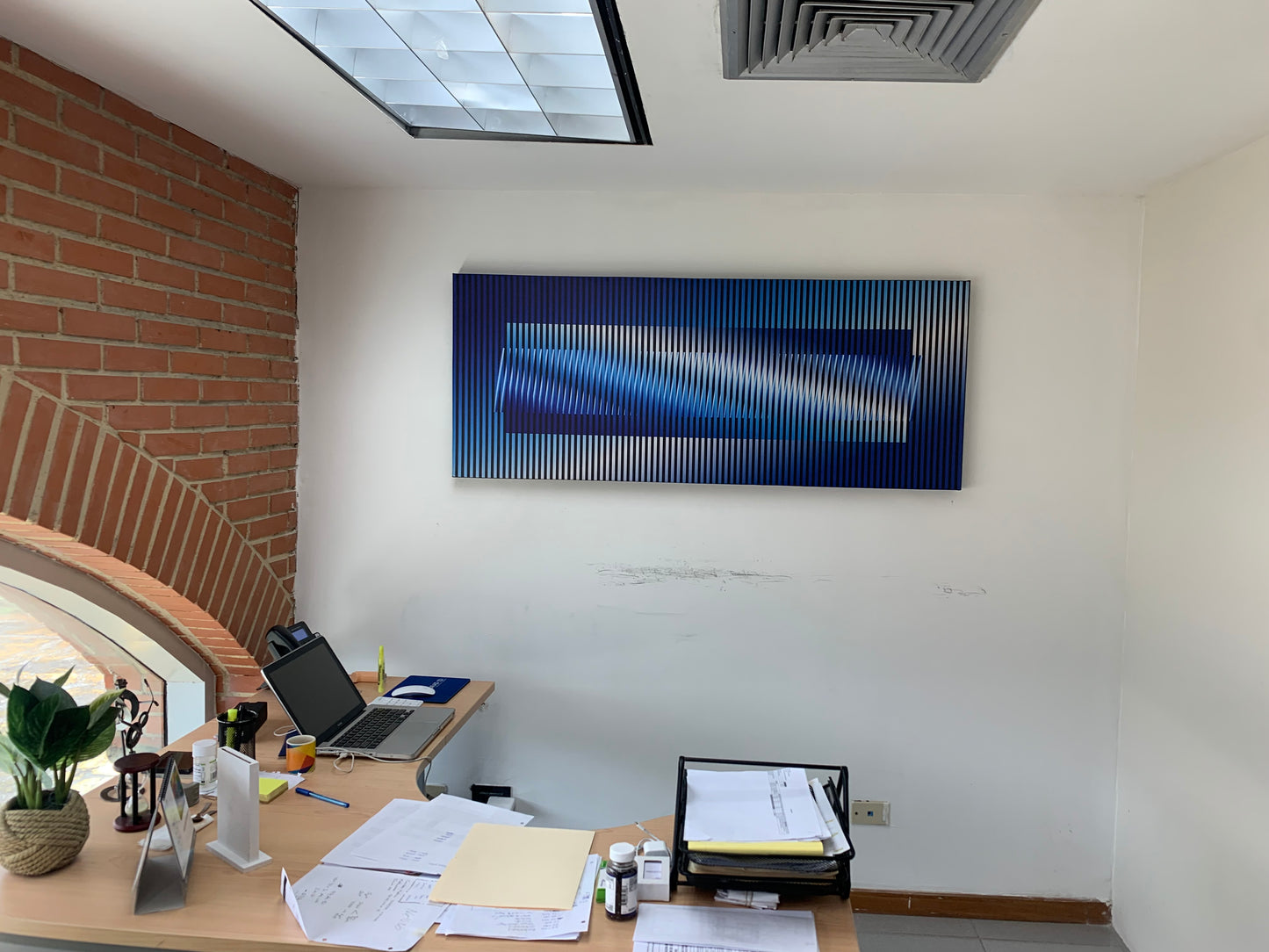 Cuadro en Lienzo, Arte Abstracto Rítmicas Azules de César Otero, Arte Contemporáneo para Decoración de Interiores, Salas de Estar, Dormitorios, Comedores, Entradas y Oficinas - Cesar Otero l Arte Moderno