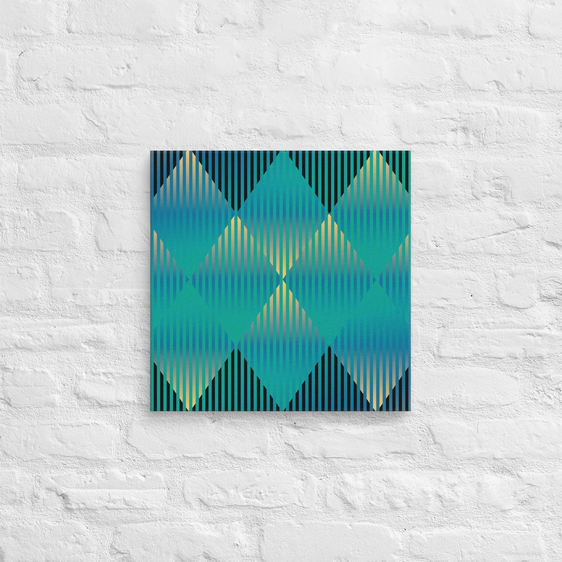 Cuadro en Lienzo, Arte Abstracto Rombos Profundos de César Otero, Arte Contemporáneo para Decoración de Interiores, Salas de Estar, Dormitorios, Comedores, Entradas y Oficinas - Cesar Otero l Arte Moderno