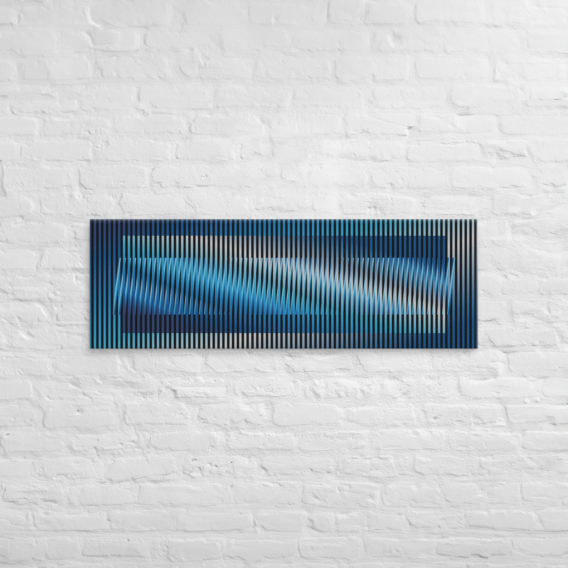 Cuadro en Lienzo, Arte Abstracto Rítmicas Azules de César Otero, Arte Contemporáneo para Decoración de Interiores, Salas de Estar, Dormitorios, Comedores, Entradas y Oficinas - Cesar Otero l Arte Moderno