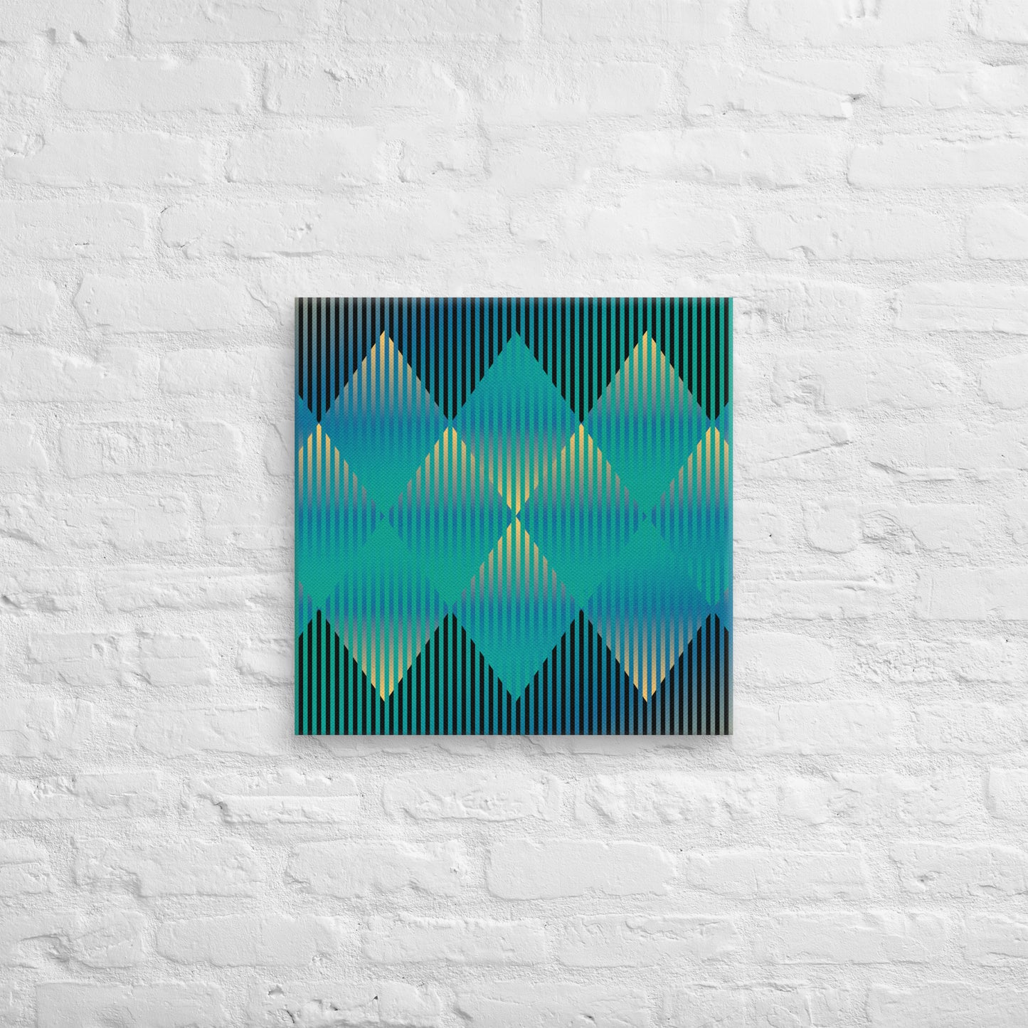 Cuadro en Lienzo, Arte Abstracto Rombos Profundos de César Otero, Arte Contemporáneo para Decoración de Interiores, Salas de Estar, Dormitorios, Comedores, Entradas y Oficinas - Cesar Otero l Arte Moderno