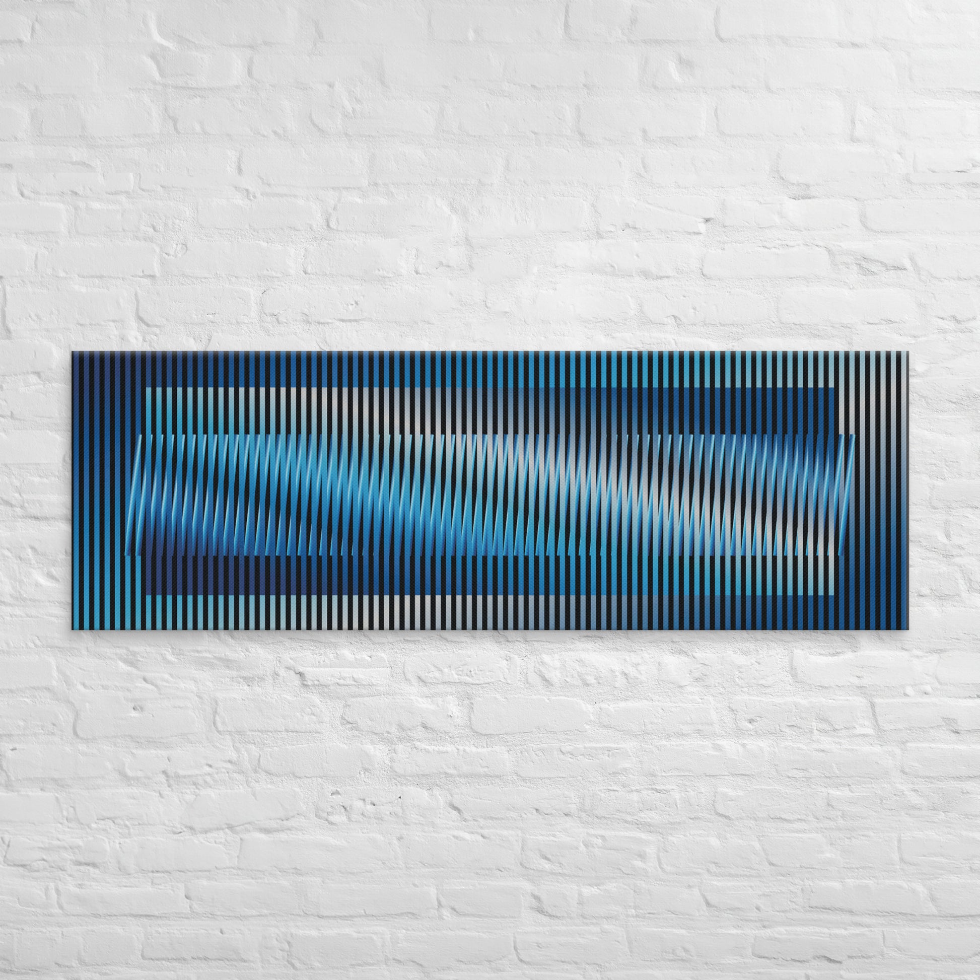 Cuadro en Lienzo, Arte Abstracto Rítmicas Azules de César Otero, Arte Contemporáneo para Decoración de Interiores, Salas de Estar, Dormitorios, Comedores, Entradas y Oficinas - Cesar Otero l Arte Moderno