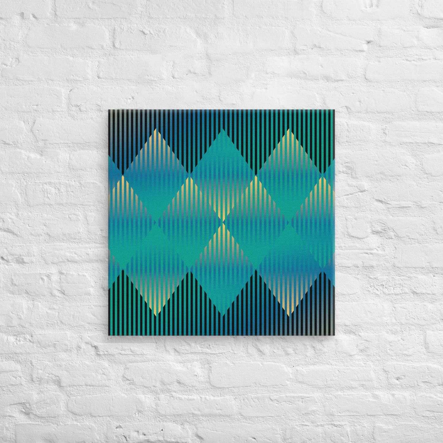 Cuadro en Lienzo, Arte Abstracto Rombos Profundos de César Otero, Arte Contemporáneo para Decoración de Interiores, Salas de Estar, Dormitorios, Comedores, Entradas y Oficinas - Cesar Otero l Arte Moderno