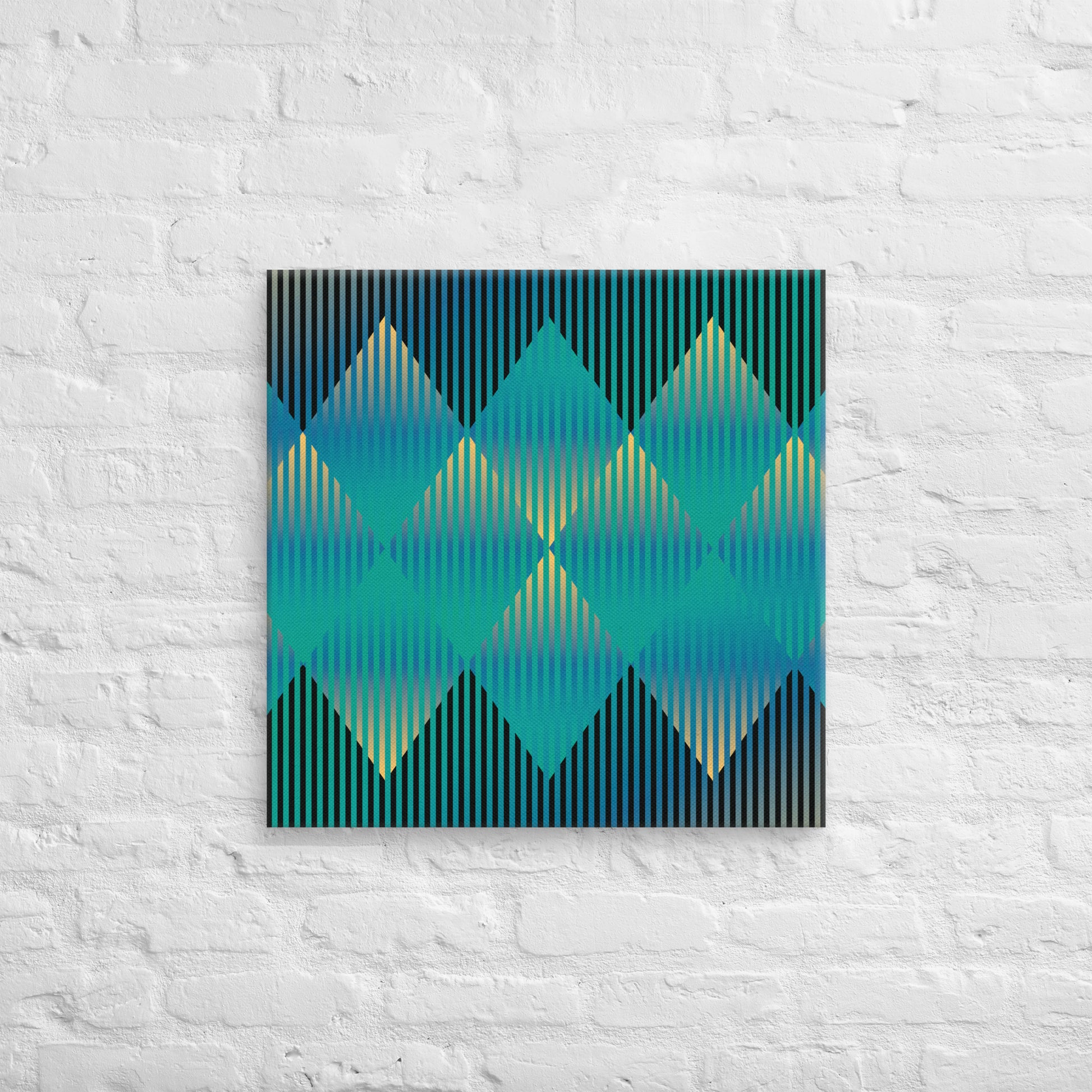 Cuadro en Lienzo, Arte Abstracto Rombos Profundos de César Otero, Arte Contemporáneo para Decoración de Interiores, Salas de Estar, Dormitorios, Comedores, Entradas y Oficinas - Cesar Otero l Arte Moderno