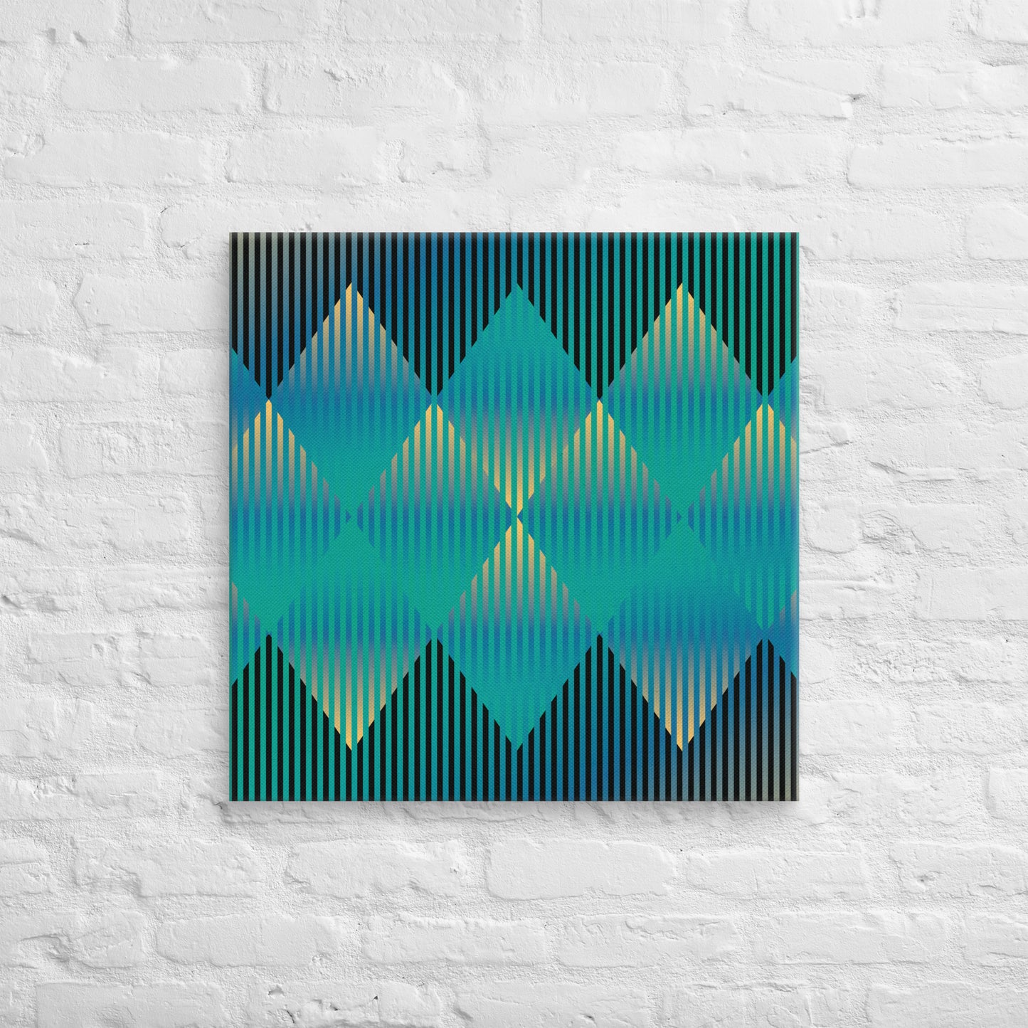 Cuadro en Lienzo, Arte Abstracto Rombos Profundos de César Otero, Arte Contemporáneo para Decoración de Interiores, Salas de Estar, Dormitorios, Comedores, Entradas y Oficinas - Cesar Otero l Arte Moderno