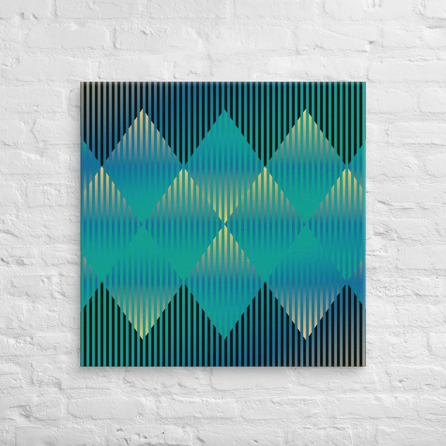 Cuadro en Lienzo, Arte Abstracto Rombos Profundos de César Otero, Arte Contemporáneo para Decoración de Interiores, Salas de Estar, Dormitorios, Comedores, Entradas y Oficinas - Cesar Otero l Arte Moderno