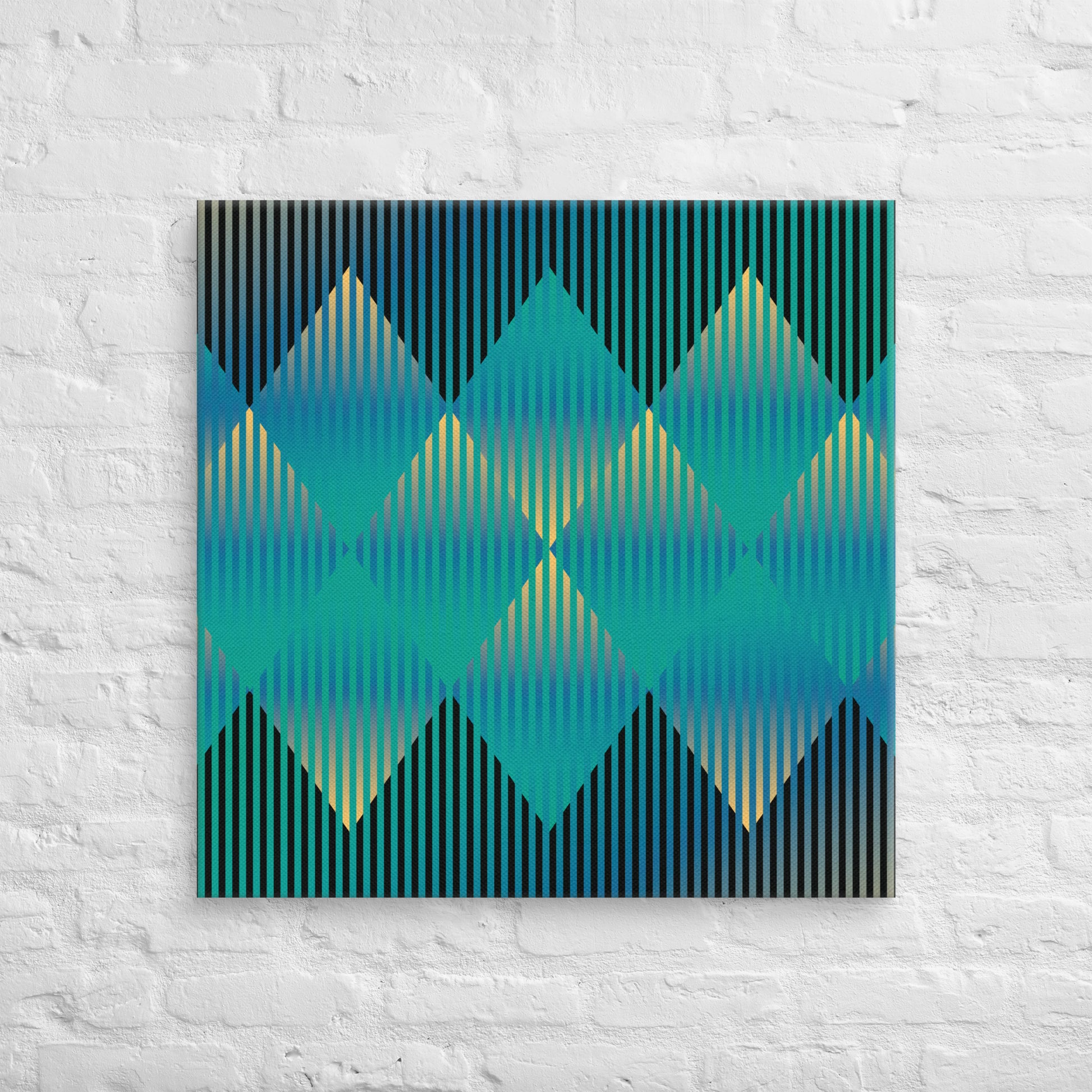 Cuadro en Lienzo, Arte Abstracto Rombos Profundos de César Otero, Arte Contemporáneo para Decoración de Interiores, Salas de Estar, Dormitorios, Comedores, Entradas y Oficinas - Cesar Otero l Arte Moderno