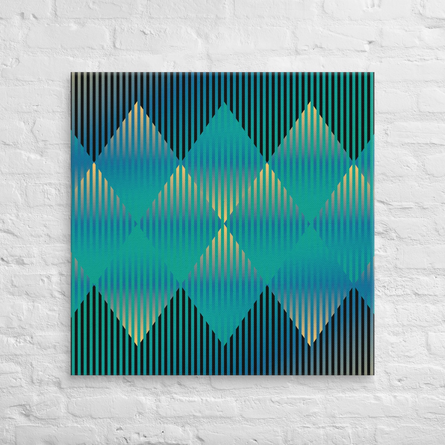 Cuadro en Lienzo, Arte Abstracto Rombos Profundos de César Otero, Arte Contemporáneo para Decoración de Interiores, Salas de Estar, Dormitorios, Comedores, Entradas y Oficinas - Cesar Otero l Arte Moderno