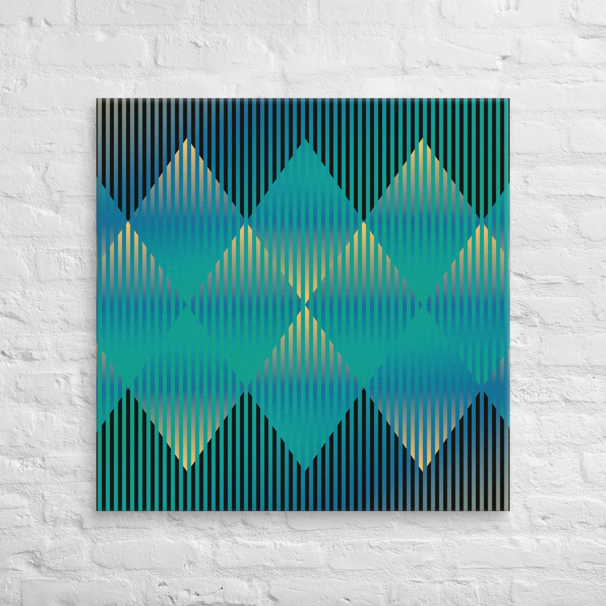 Cuadro en Lienzo, Arte Abstracto Rombos Profundos de César Otero, Arte Contemporáneo para Decoración de Interiores, Salas de Estar, Dormitorios, Comedores, Entradas y Oficinas - Cesar Otero l Arte Moderno