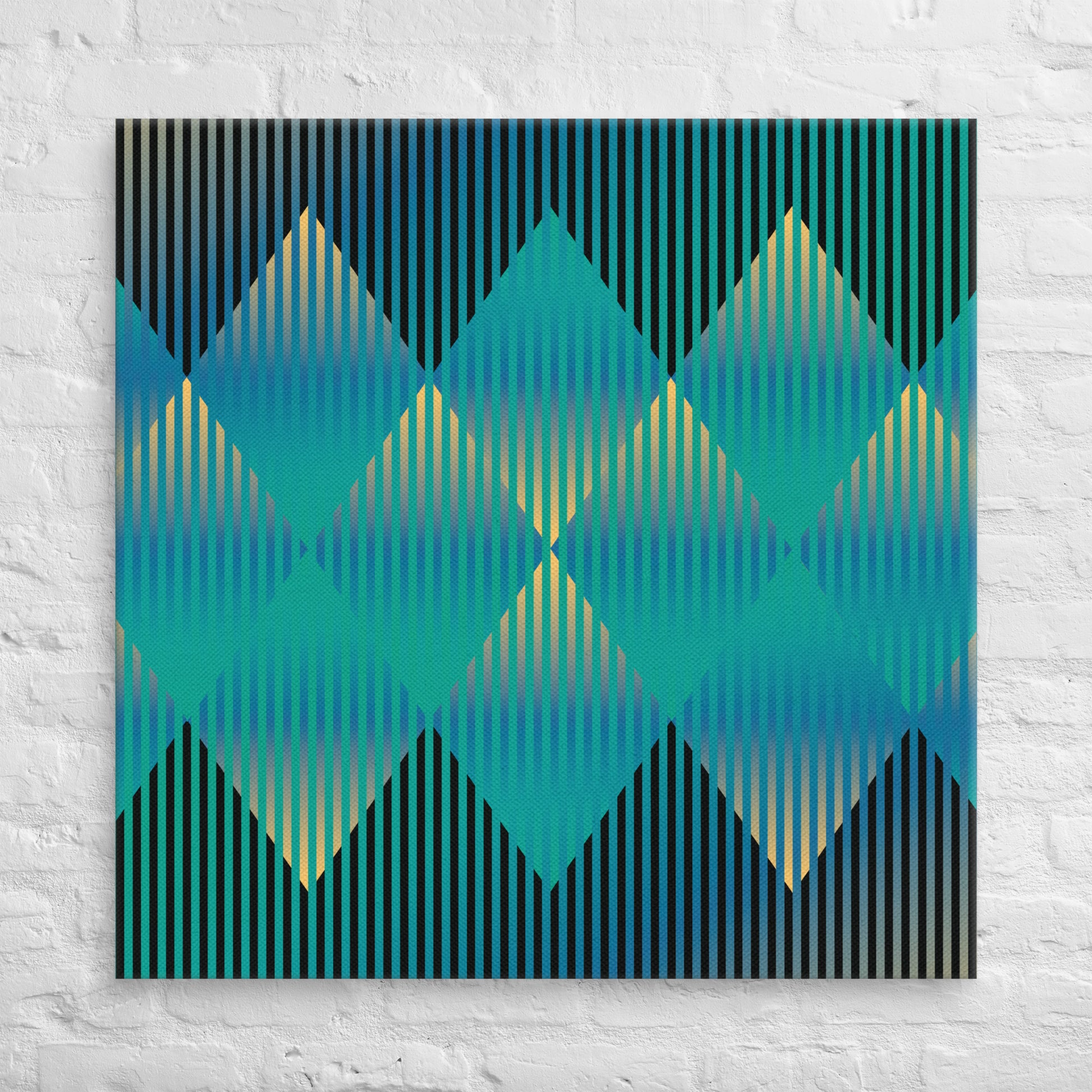 Cuadro en Lienzo, Arte Abstracto Rombos Profundos de César Otero, Arte Contemporáneo para Decoración de Interiores, Salas de Estar, Dormitorios, Comedores, Entradas y Oficinas - Cesar Otero l Arte Moderno