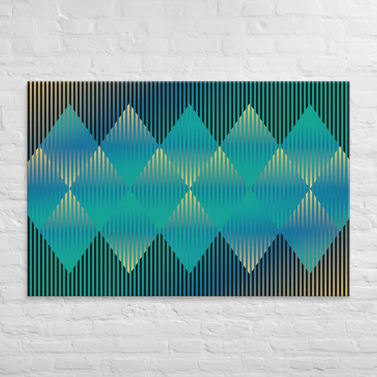 Cuadro en Lienzo, Arte Abstracto Rombos Profundos de César Otero, Arte Contemporáneo para Decoración de Interiores, Salas de Estar, Dormitorios, Comedores, Entradas y Oficinas - Cesar Otero l Arte Moderno