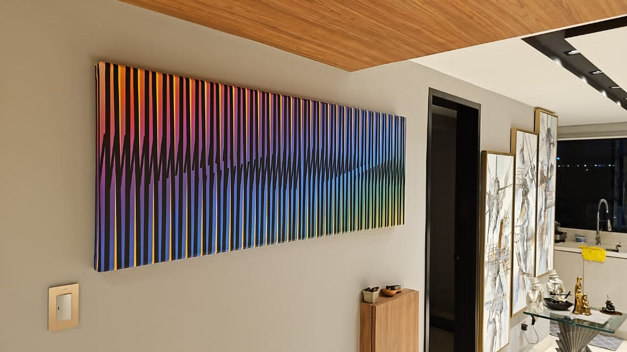 Cuadro en Lienzo, Arte Abstracto Sinfonía Cromática de César Otero, Arte Contemporáneo para Decoración de Interiores, Salas de Estar, Dormitorios, Comedores, Entradas y Oficinas