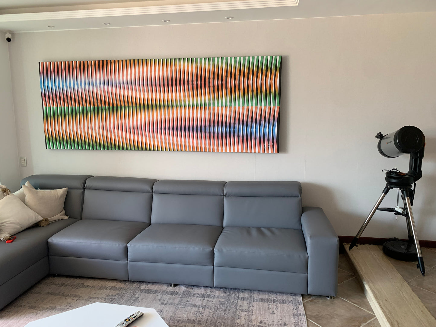 Canvas Painting, Abstract Linear Art by César Otero, Contemporary Art for Interior Decoration, Living Rooms, Bedrooms, Dining Rooms, Entryways and Offices